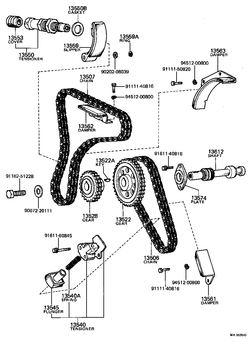 13559-88220 SLIPPER, CHAIN TENSIONER product image