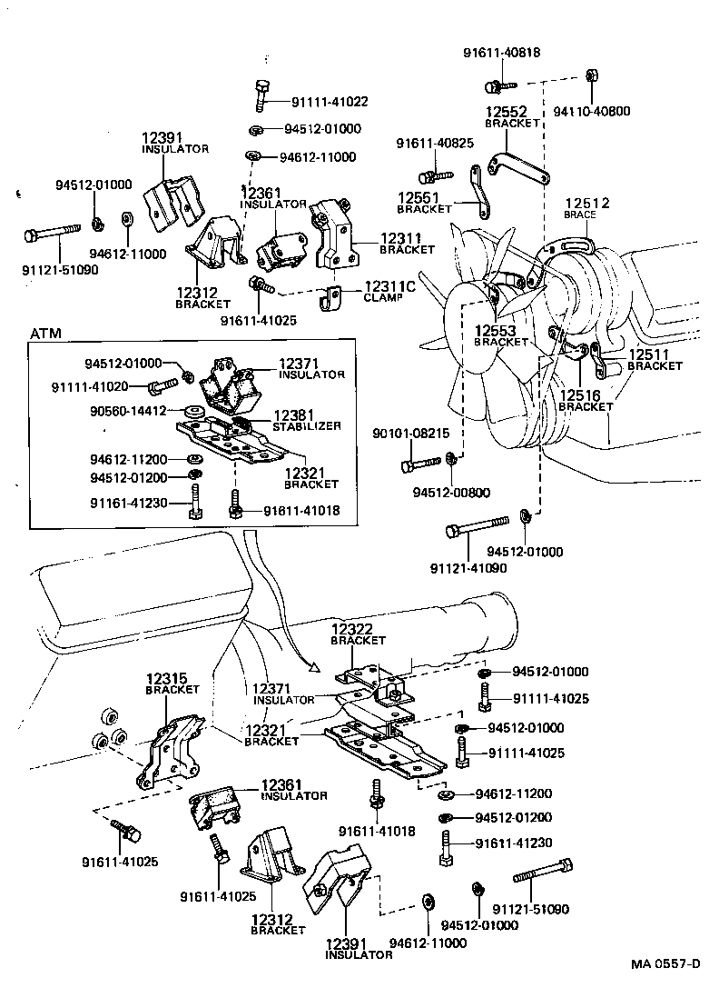 12511-51010 BRACKET, ALTERNATOR, NO.1 product image
