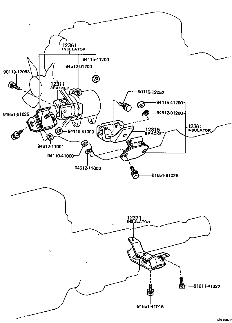 12362-39055 INSULATOR, ENGINE MOUNTING, FRONT product image