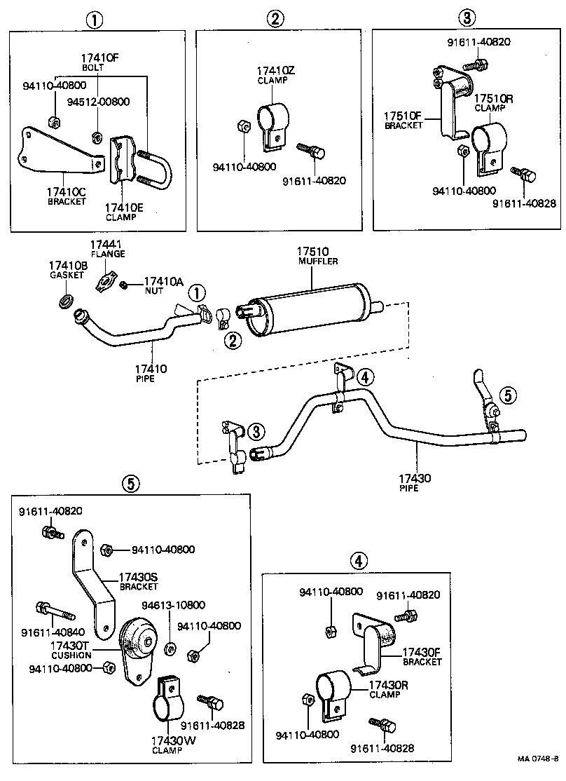 17573-48010 BRACKET, EXHAUST TAIL PIPE(FOR CENTER) product image
