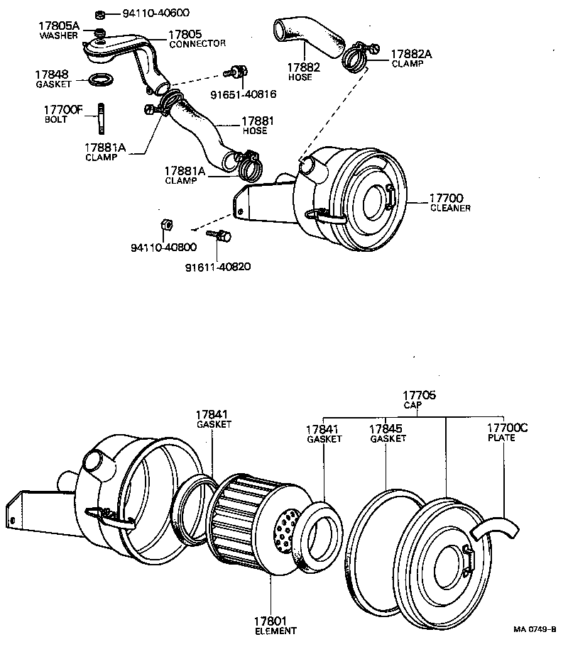 17700-48080 CLEANER ASSY, AIR product image