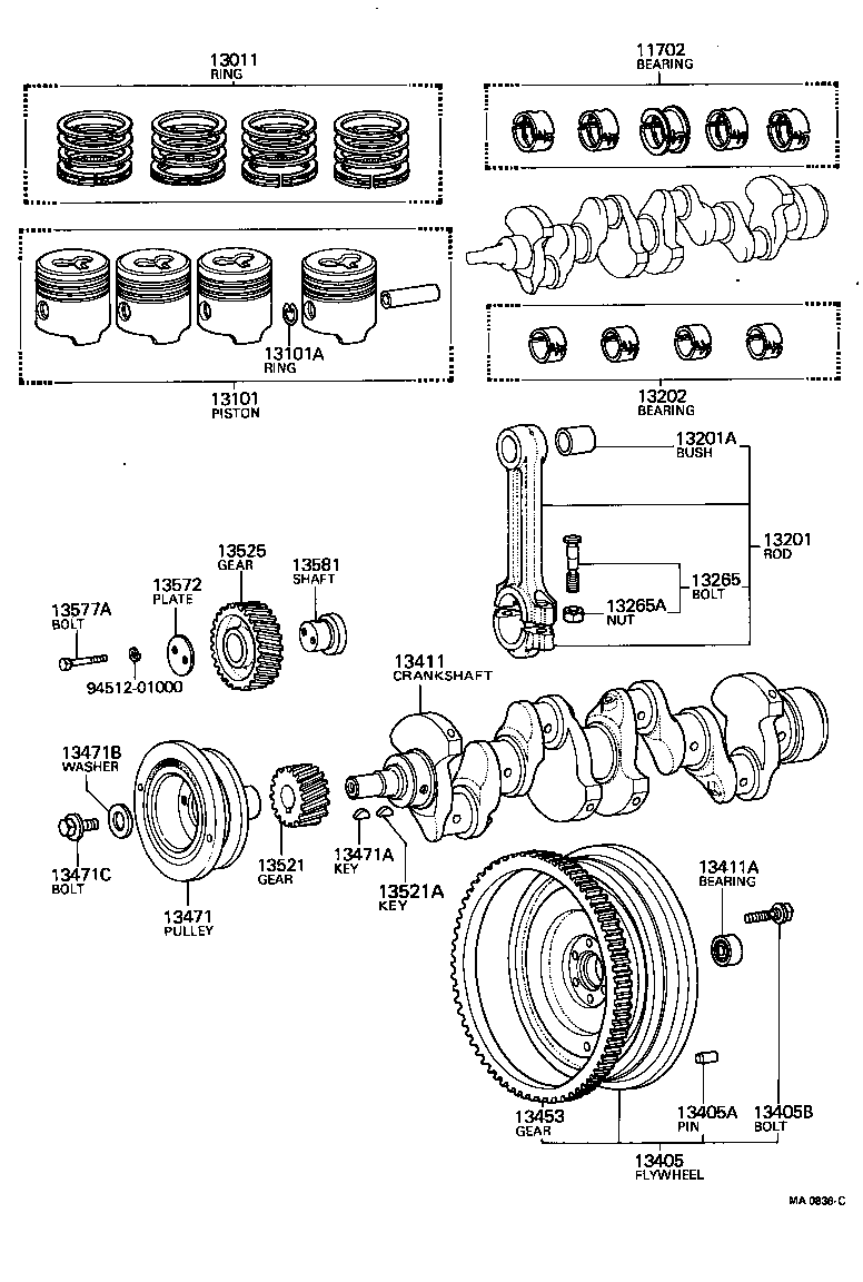 13085-47010 PISTON SUB-ASSY, W/PIN product image
