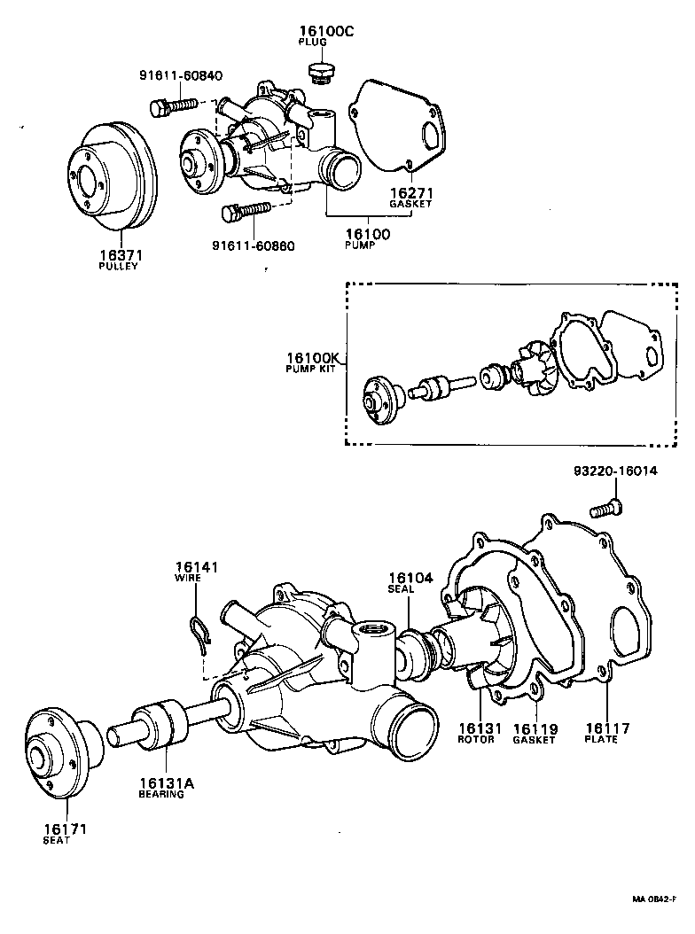16100-59085 PUMP ASSY, ENGINE WATER product image
