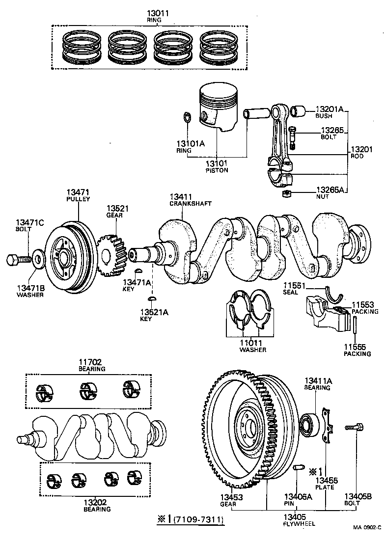 11013-46020 WASHER SET, CRANKSHAFT THRUST product image