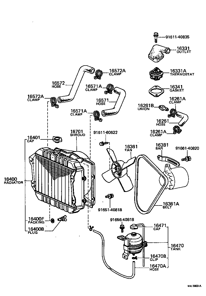 16381-31011 BAR, FAN BELT ADJUSTING product image