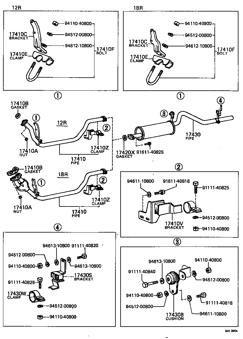 90999-99002 BOLT OR RING, EXHAUST PIPE FRONT (FOR FRONT) product image