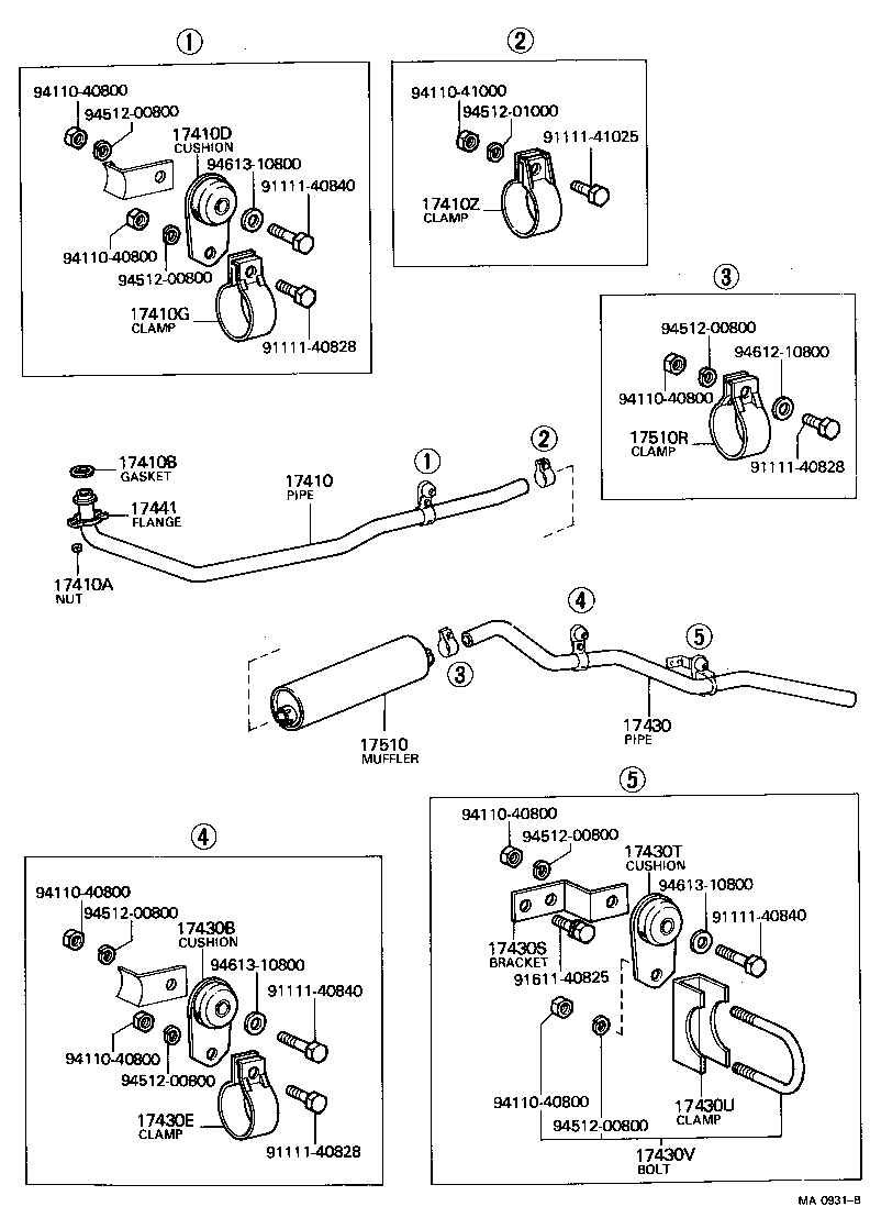 17430-61060 PIPE ASSY, EXHAUST, TAIL product image