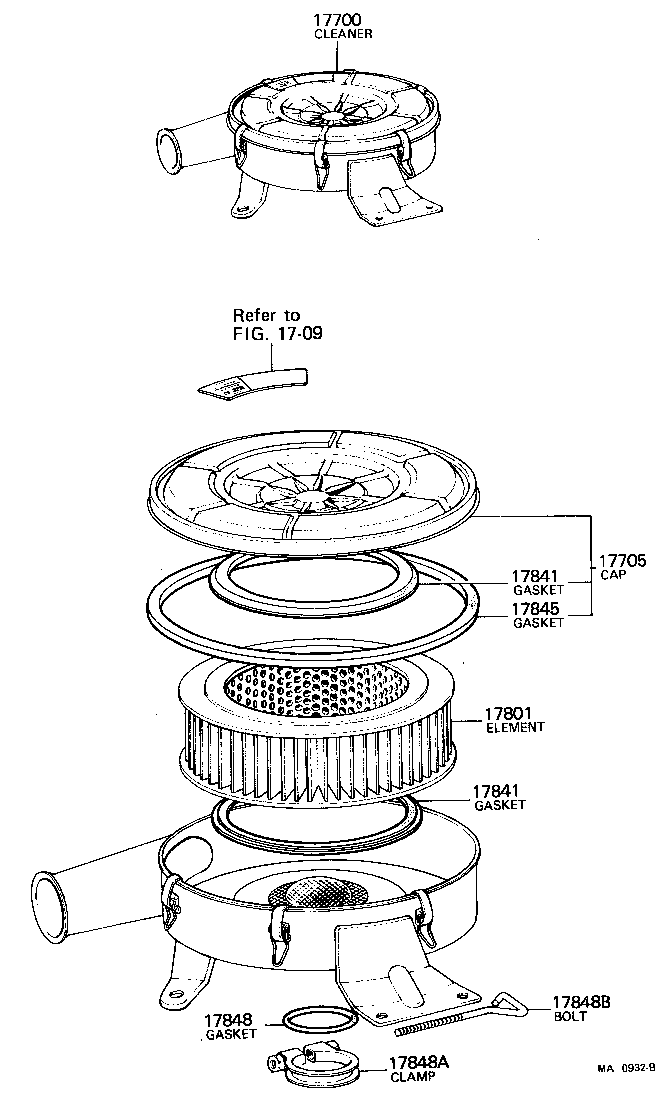 17705-47010 CAP SUB-ASSY, AIR CLEANER product image