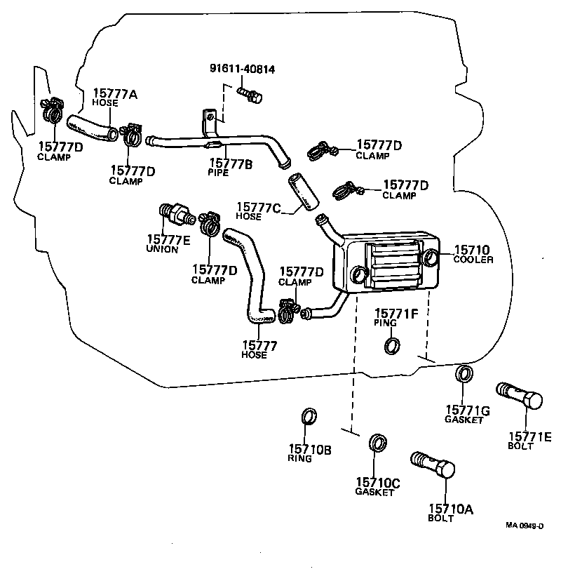 15725-78010 GASKET(FOR OIL COOLER) product image