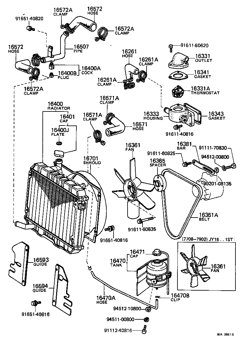 16381-48011 BAR, FAN BELT ADJUSTING product image