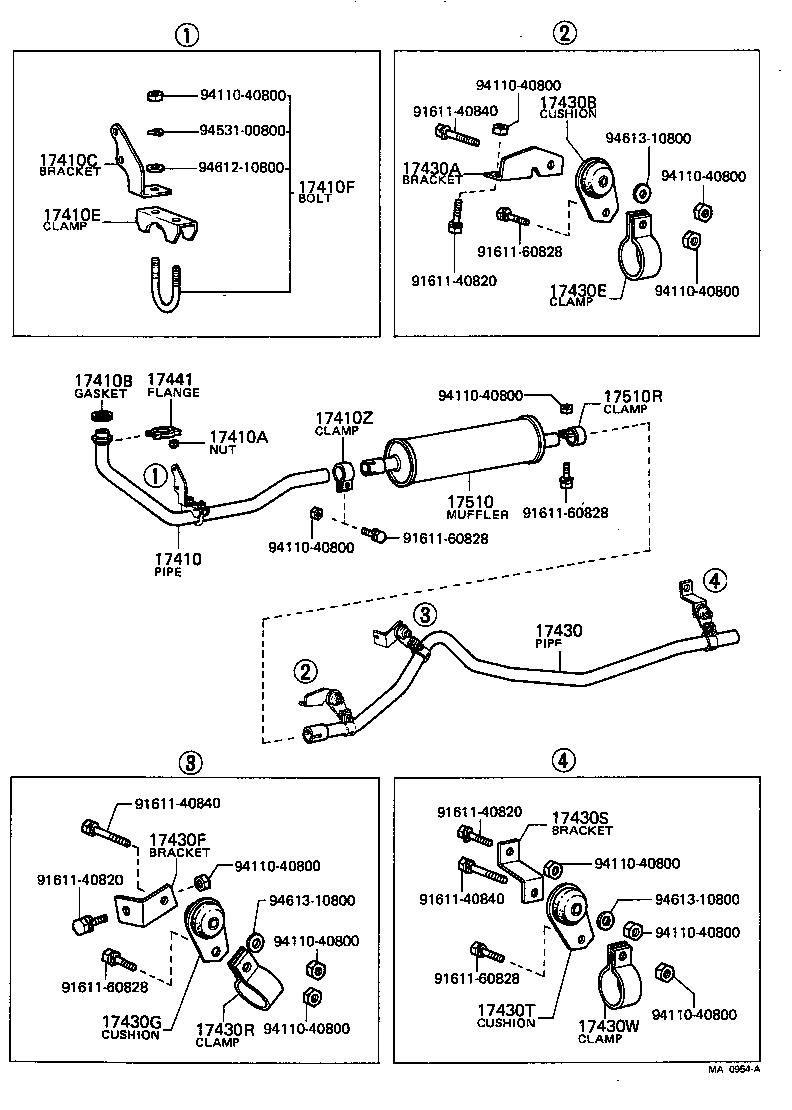 17573-48010 BRACKET, EXHAUST TAIL PIPE(FOR CENTER) product image