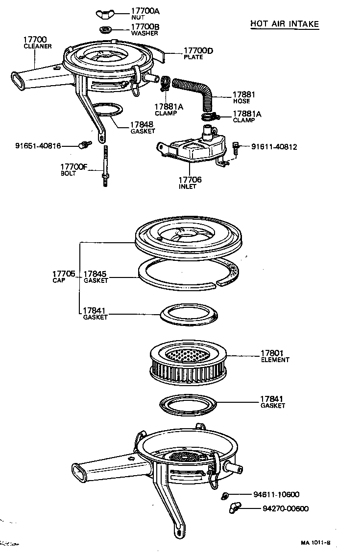17700-25013 CLEANER ASSY, AIR product image