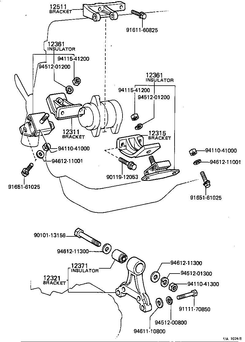 12303-44010 BRACKET, ENGINE MOUNTING, REAR, NO.1 product image