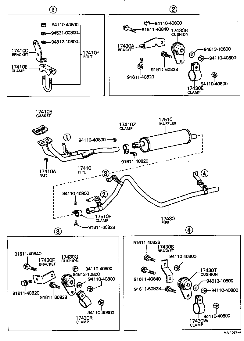 17573-48010 BRACKET, EXHAUST TAIL PIPE(FOR CENTER) product image