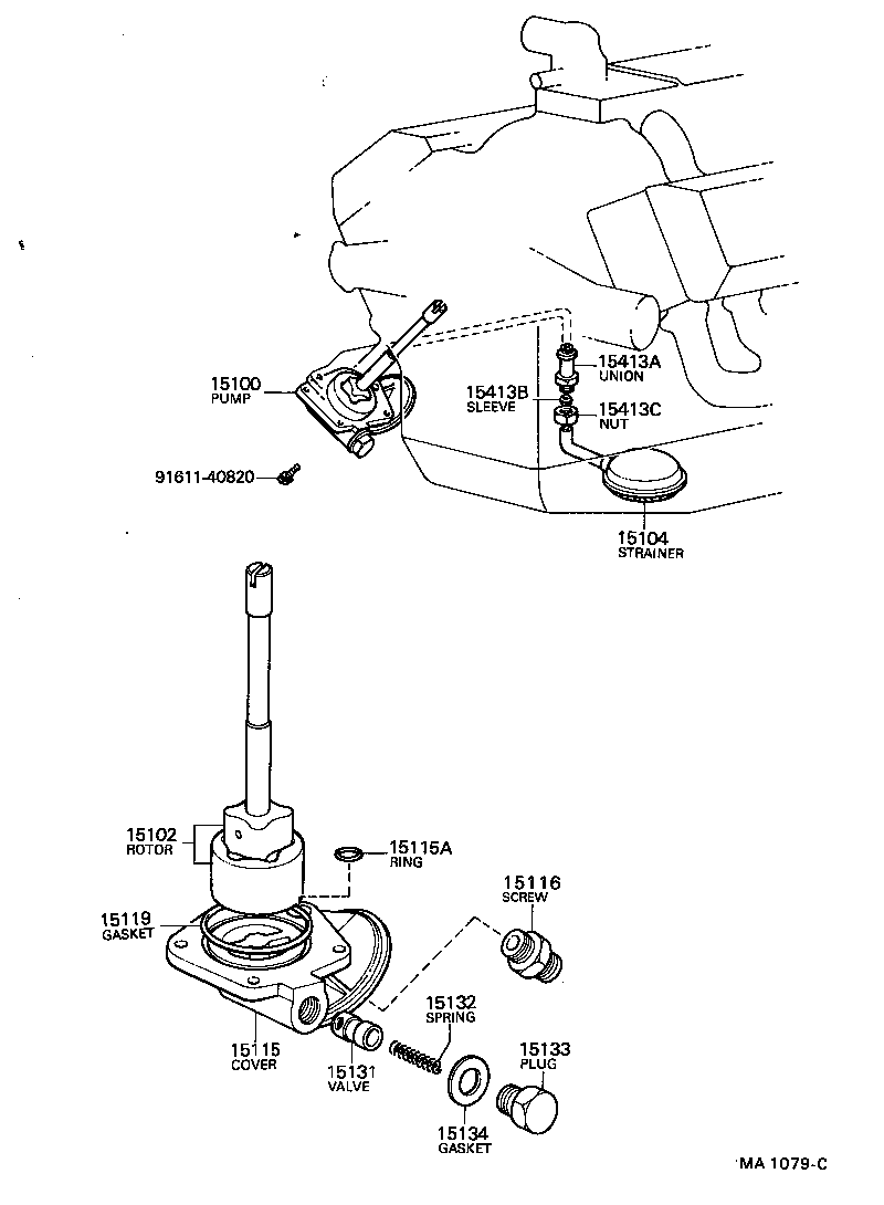 15104-51010 STRAINER SUB-ASSY, OIL product image
