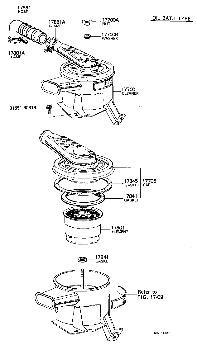 17705-47010 CAP SUB-ASSY, AIR CLEANER product image