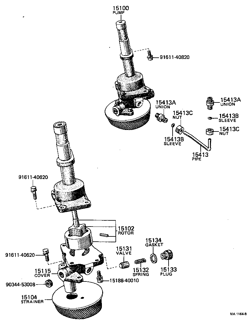 15103-46011 STRAINER SUB-ASSY, OIL product image