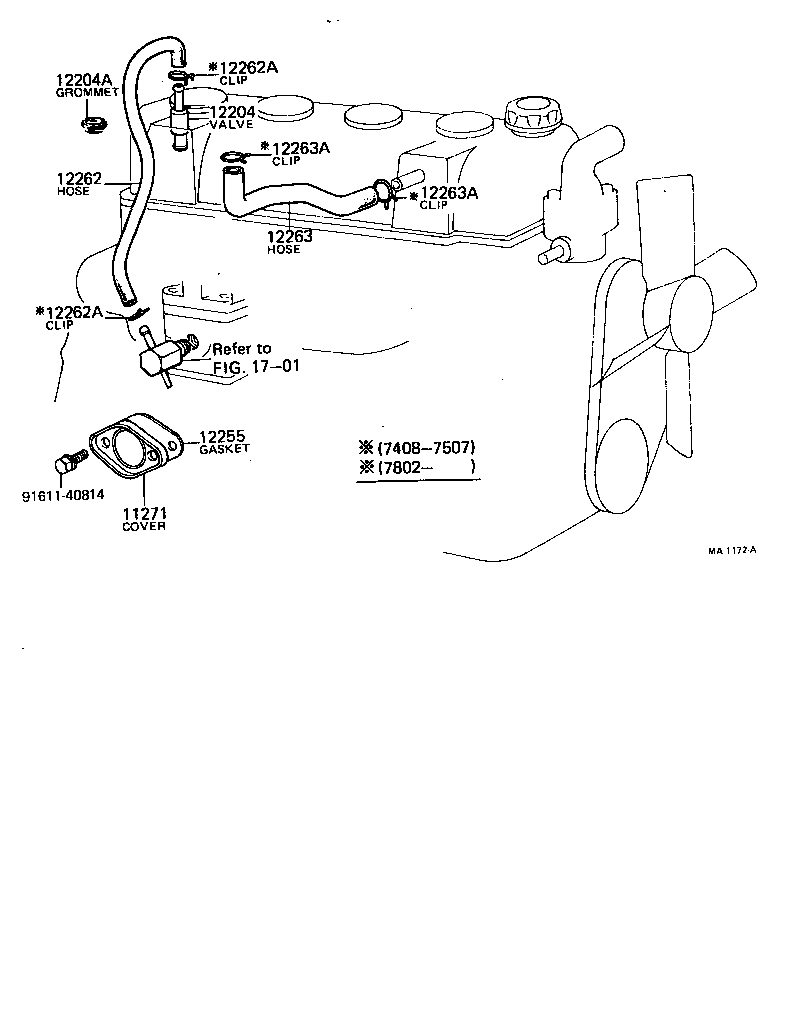 12261-25012 HOSE, VENTILATION, NO.2 product image