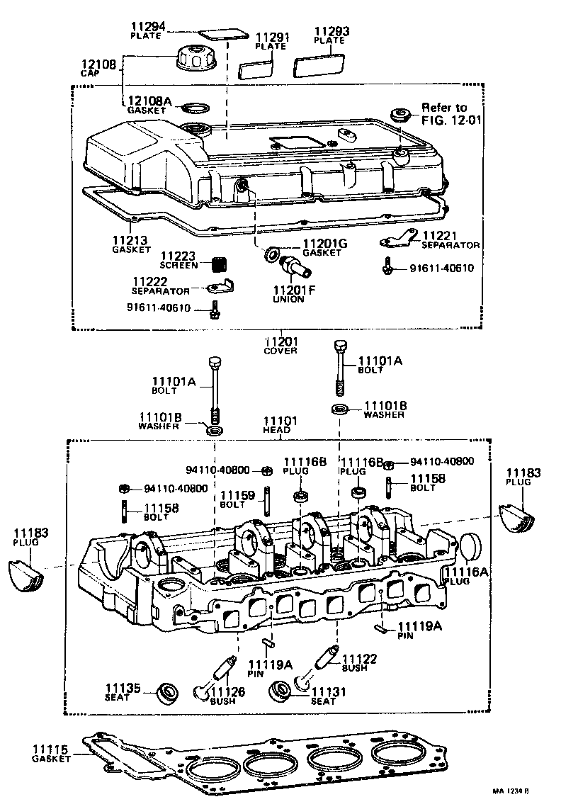 Toyota 11181-38010 PLATE, CYLINDER HEAD, REAR