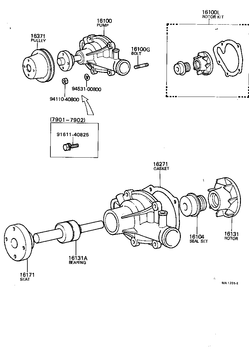 16100-29045 PUMP ASSY, ENGINE WATER product image