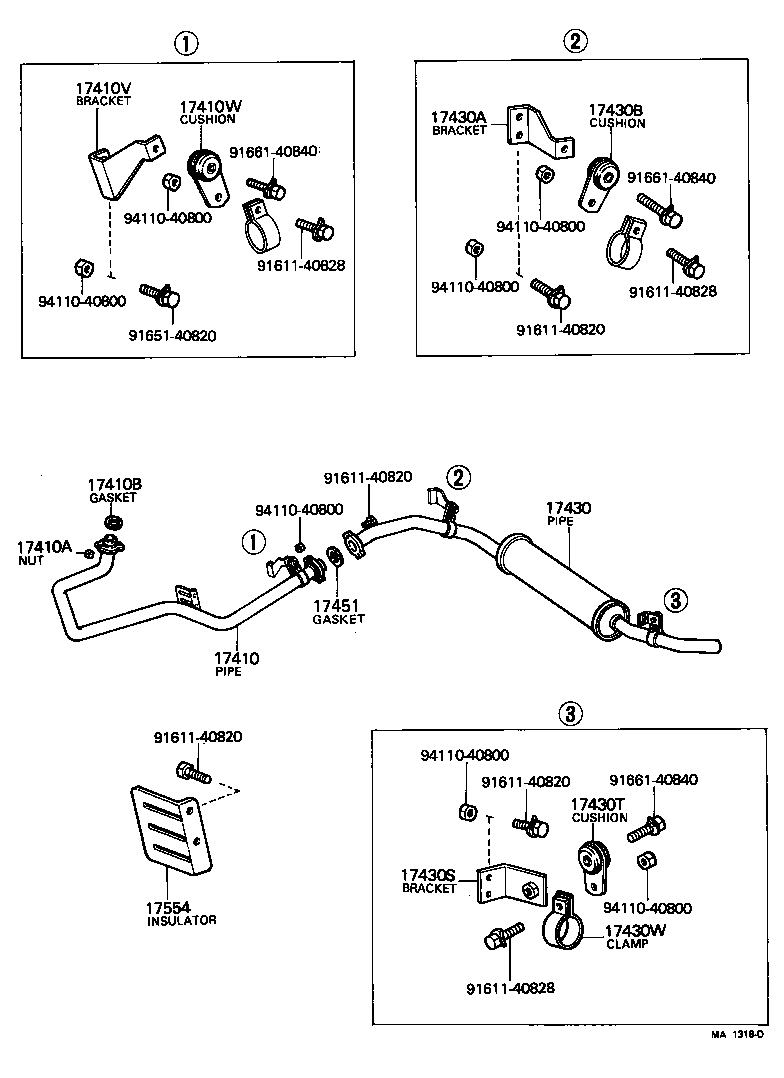 17430-61090 PIPE ASSY, EXHAUST, TAIL product image