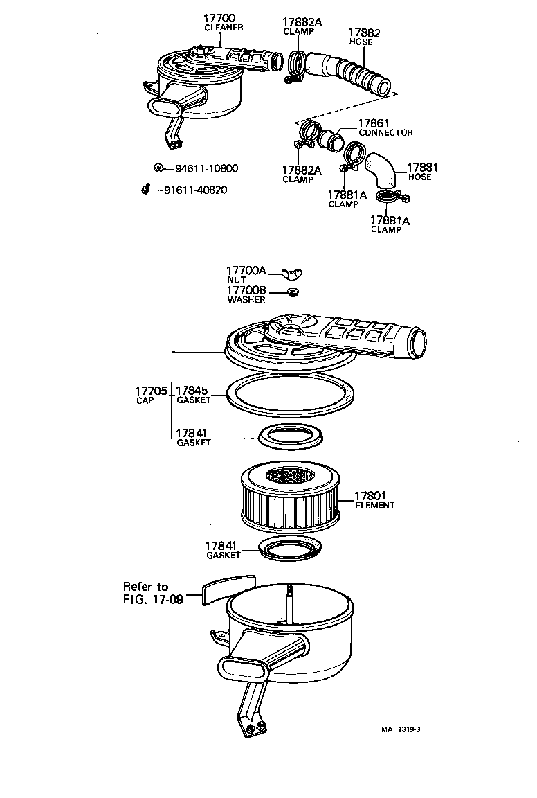 17705-47010 CAP SUB-ASSY, AIR CLEANER product image