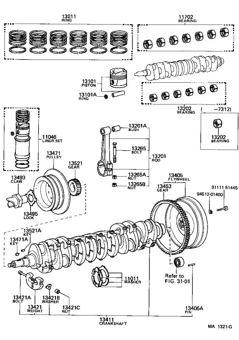 11702-77010 BEARING SET, CRANKSHAFT product image
