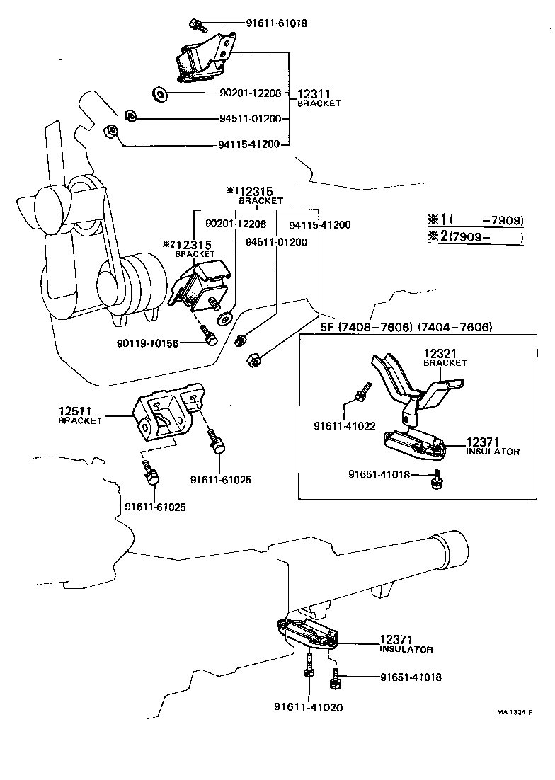 12302-13011 BRACKET, ENGINE MOUNTING, FRONT NO.1 LH product image