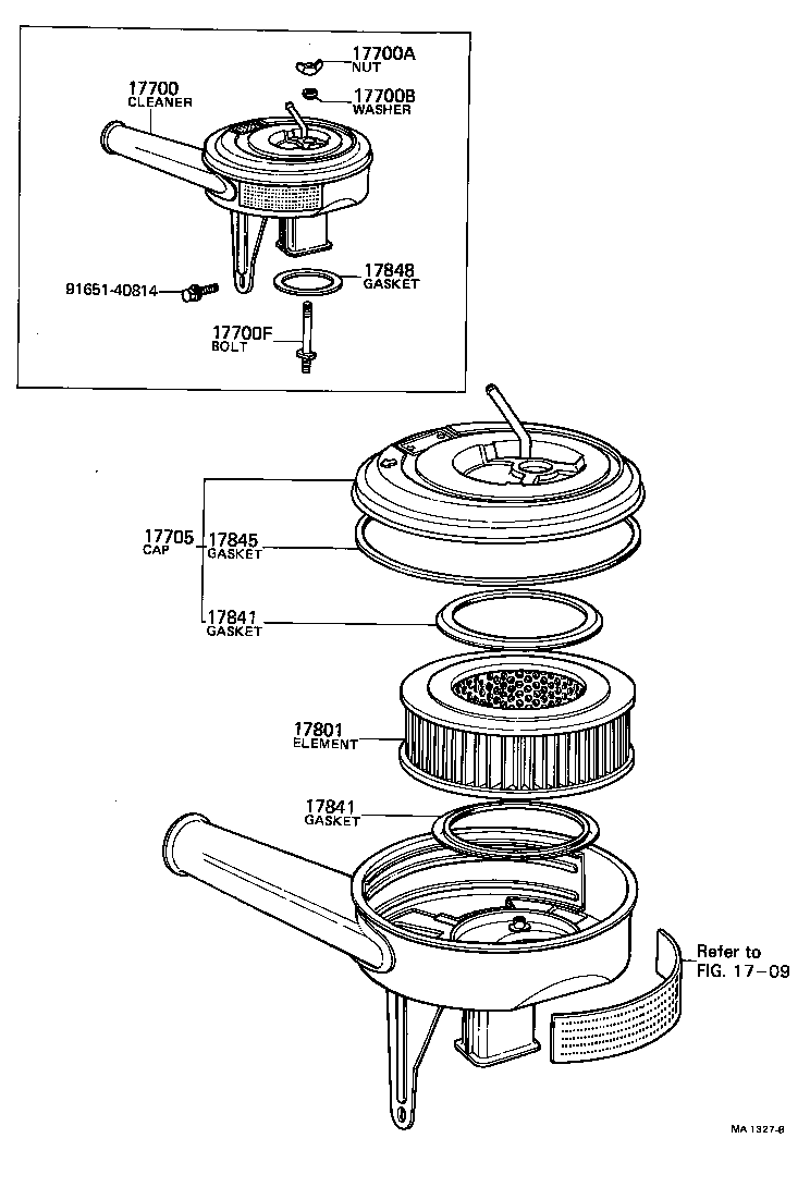 Toyota 17700-24201 CLEANER ASSY, AIR