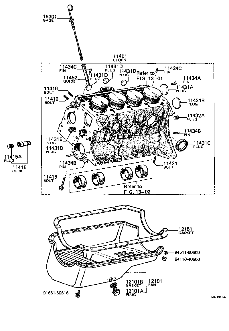 11401-19035 BLOCK SUB-ASSY, CYLINDER product image