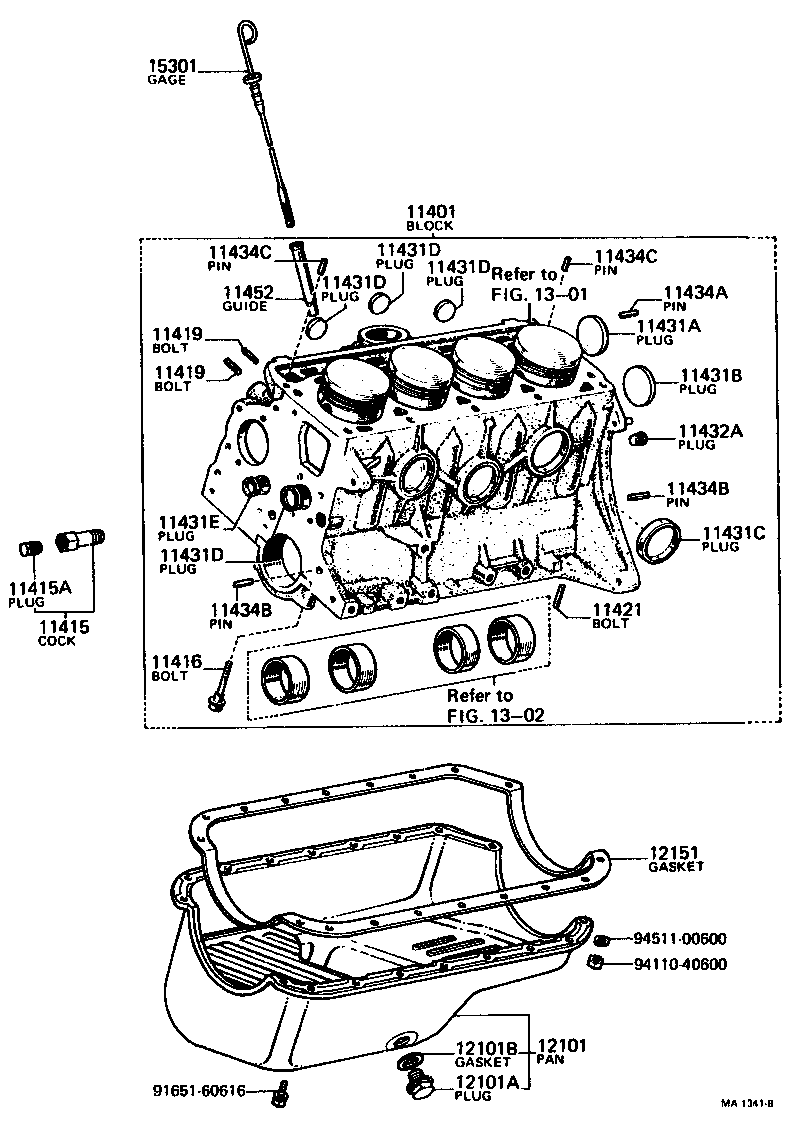 Toyota 12151-24021 GASKET, OIL PAN