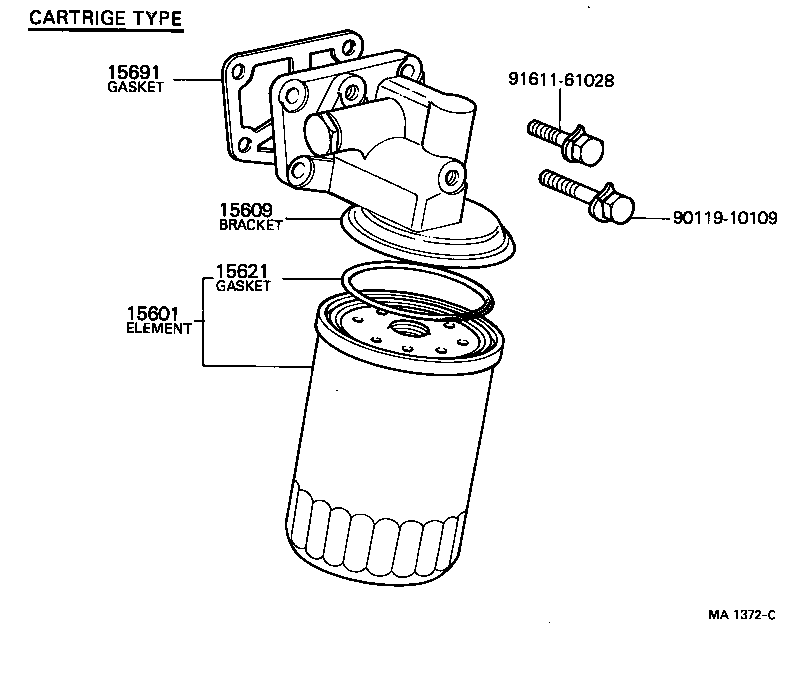 Toyota 15419-60020 PIPE OR HOSE, OIL FILTER OUTLET