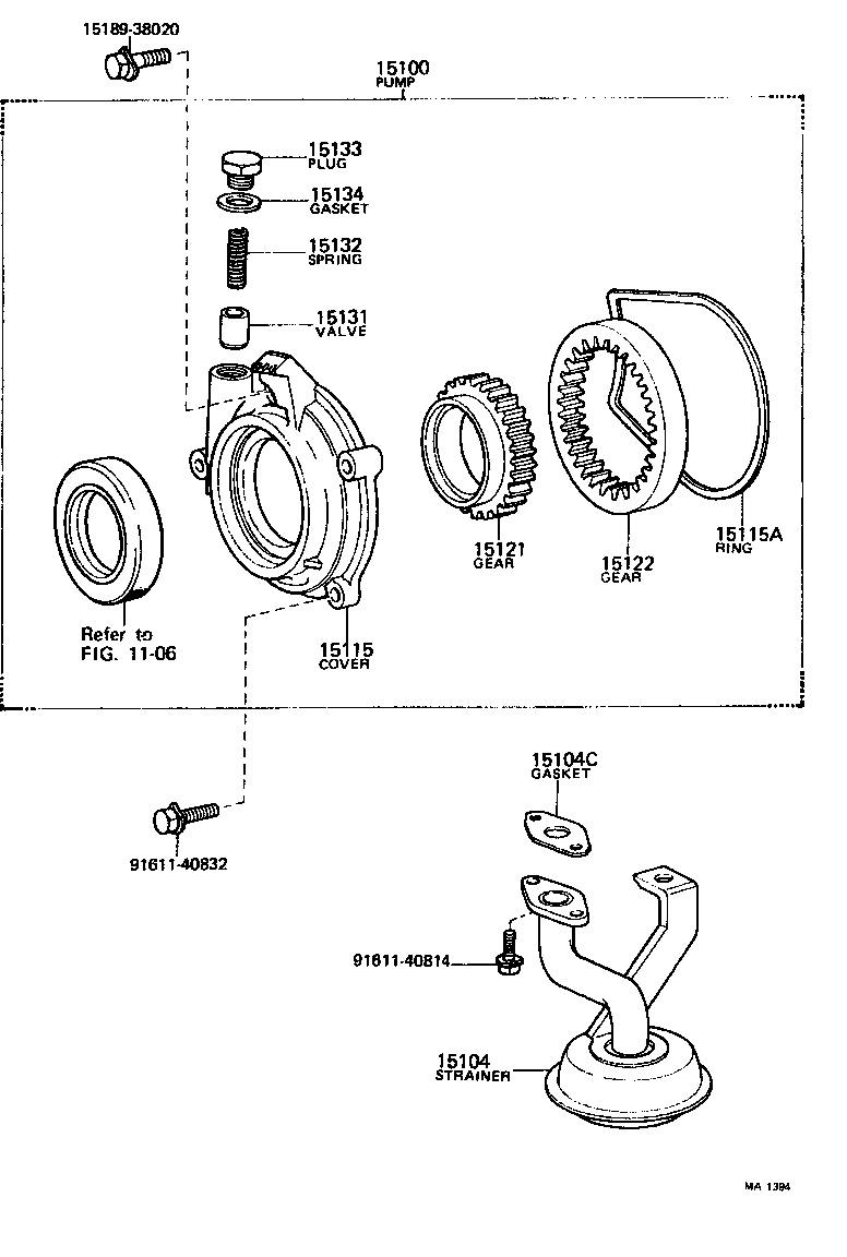 15104-38010 STRAINER SUB-ASSY, OIL product image