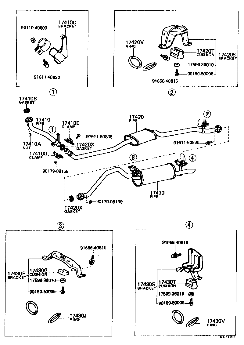 17430-38080 PIPE ASSY, EXHAUST, TAIL product image