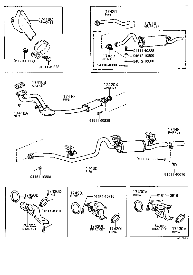 17565-41010 BOLT OR RING, EXHAUST TAIL PIPE (FOR FRONT) product image