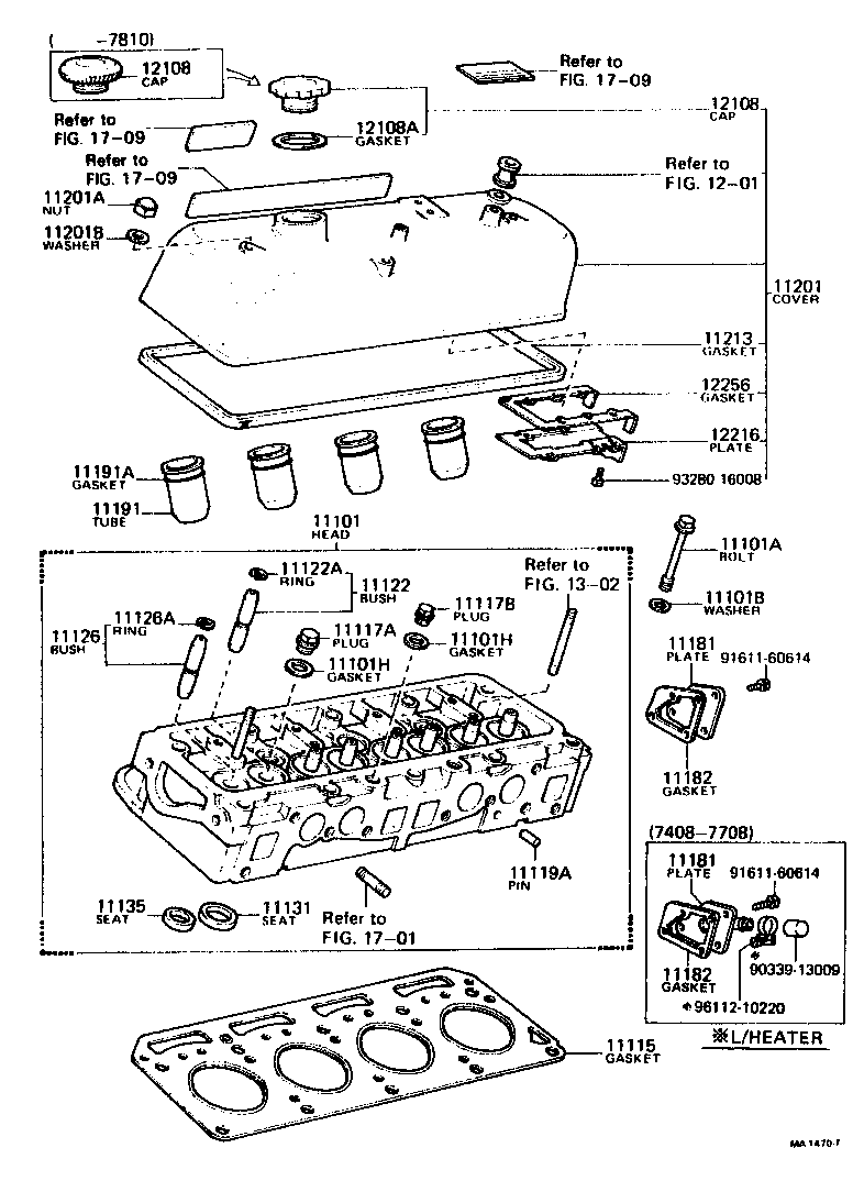 Toyota 11181-25010 PLATE, CYLINDER HEAD, REAR