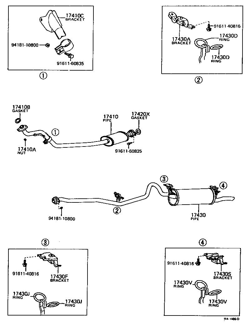 17430-26151 PIPE ASSY, EXHAUST, TAIL product image
