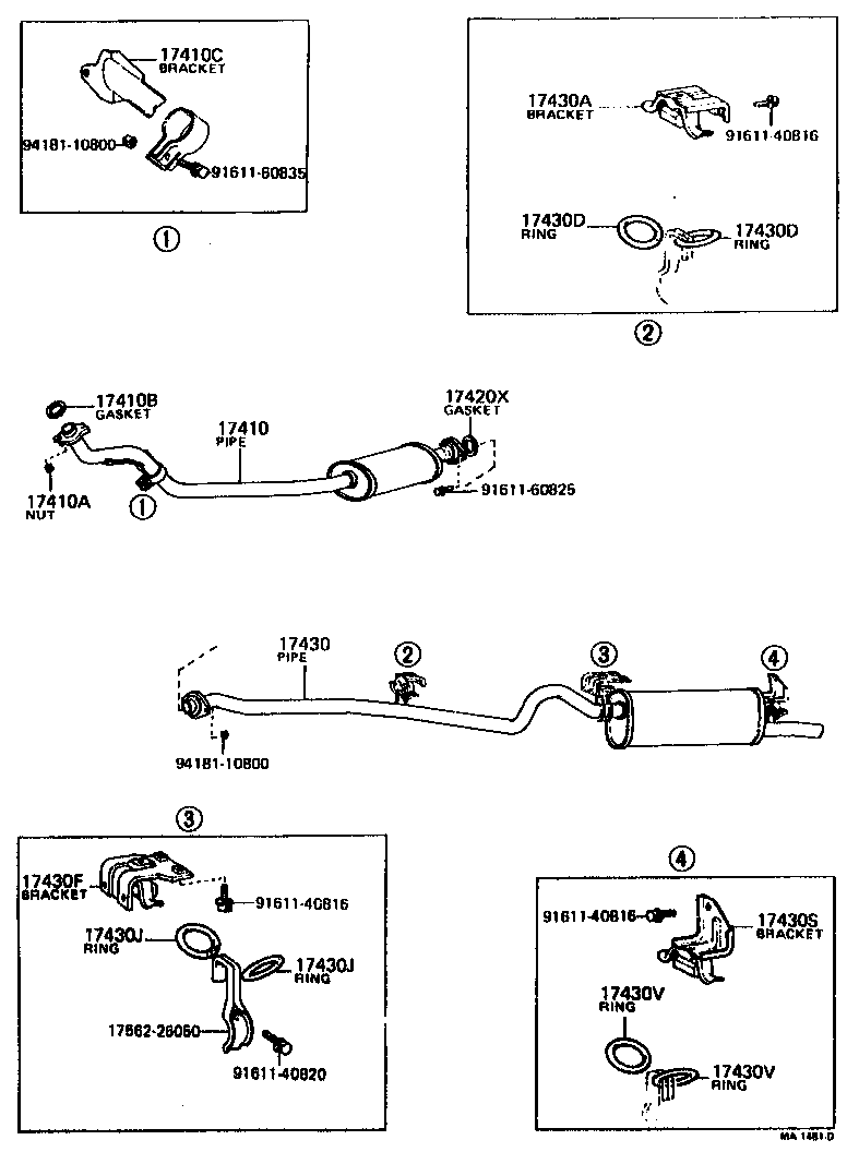 17430-26151 PIPE ASSY, EXHAUST, TAIL product image