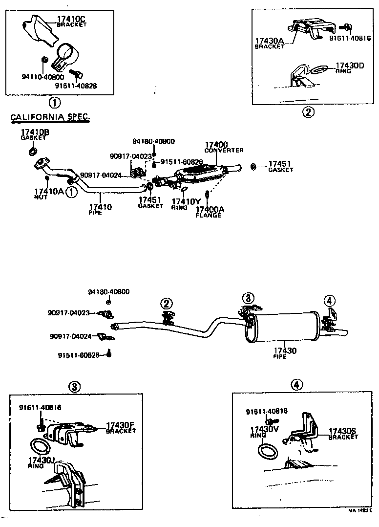 17430-26151 PIPE ASSY, EXHAUST, TAIL product image