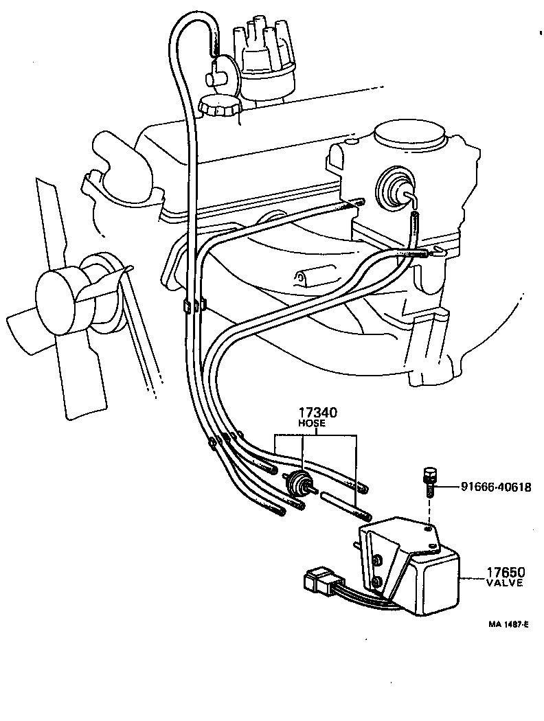 Toyota 17650-24021 VALVE ASSY, VACUUM SWITCHING