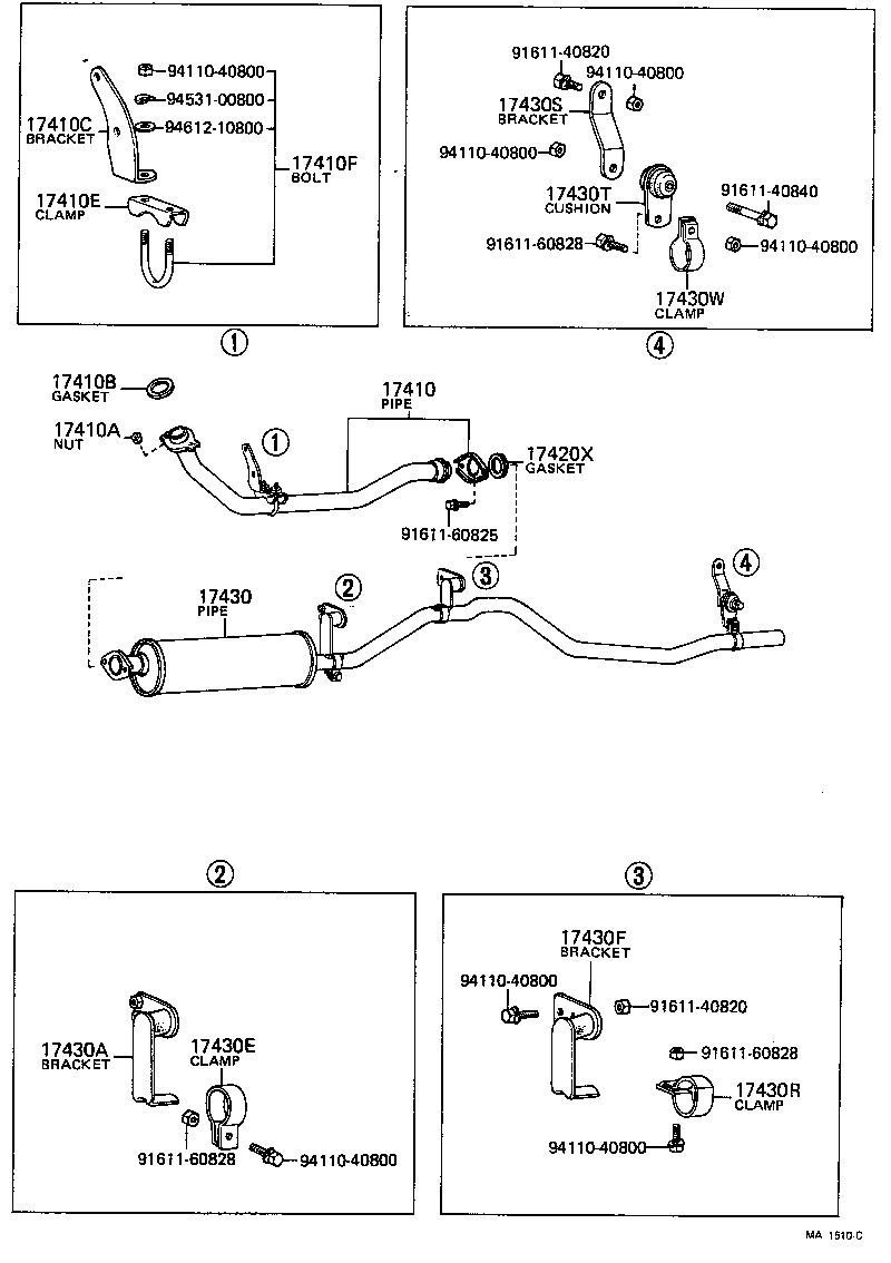 17573-48010 BRACKET, EXHAUST TAIL PIPE(FOR CENTER) product image