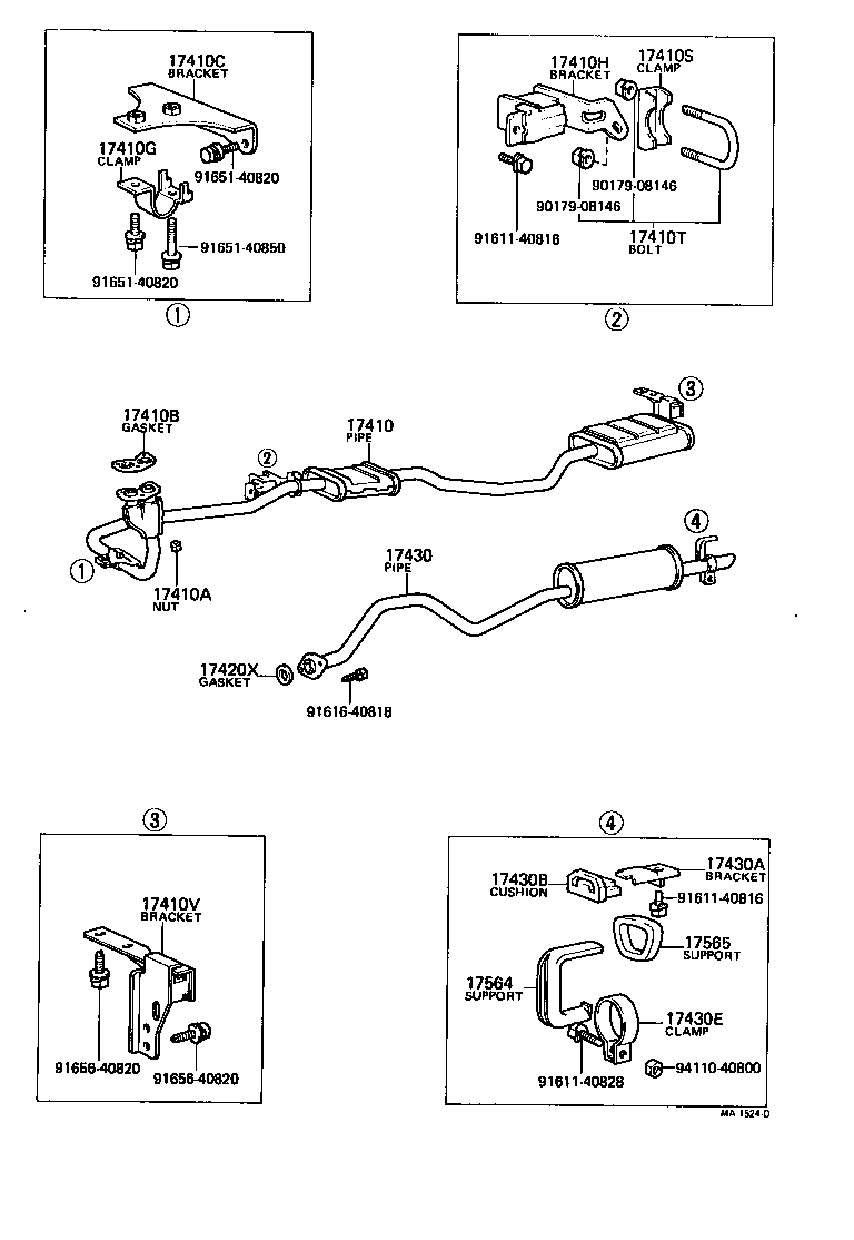 90118-10081 BOLT OR RING, EXHAUST PIPE FRONT (FOR CENTER) product image