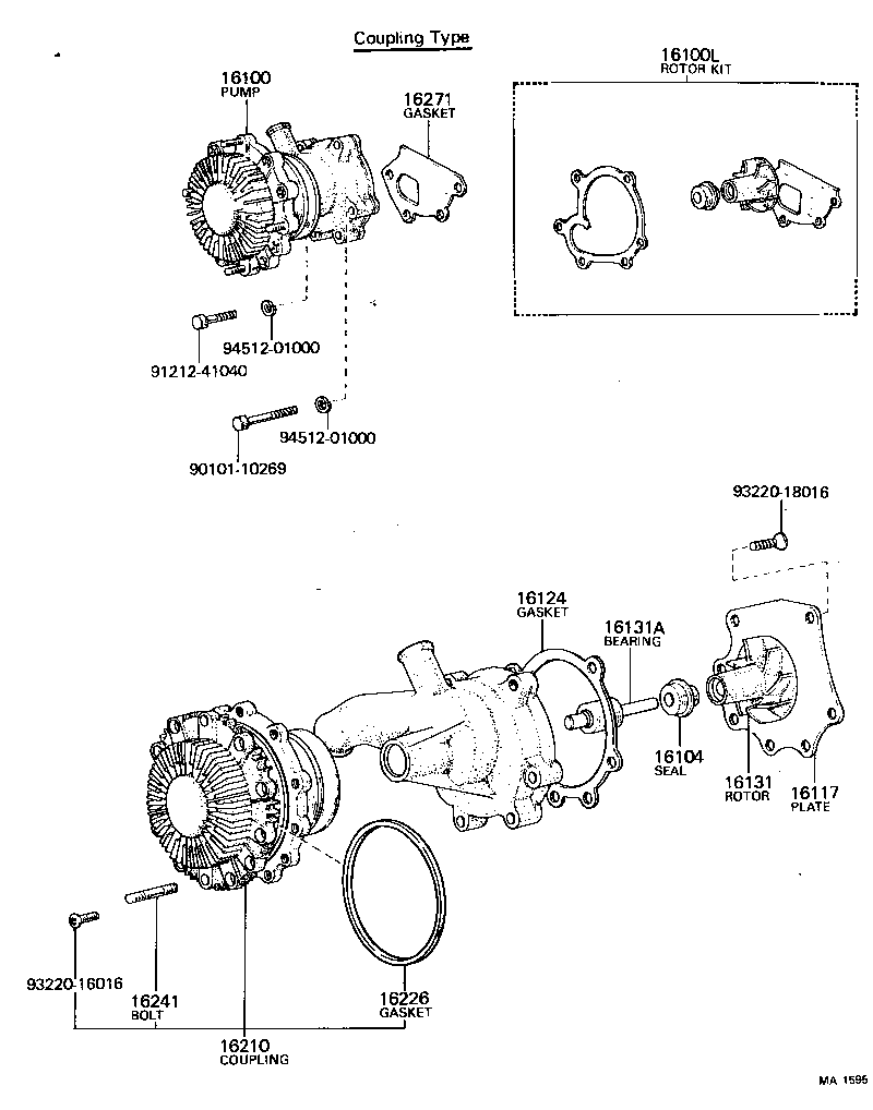 16104-51010 SEAL SET, WATER PUMP product image