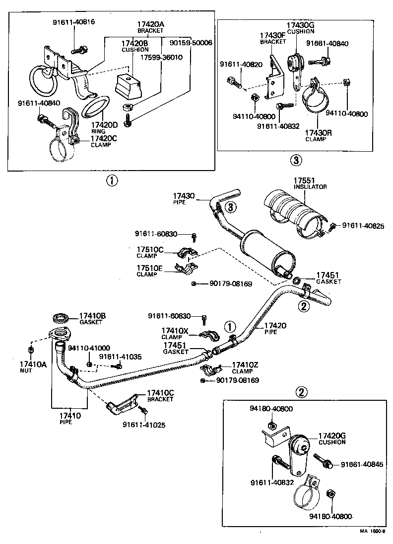 17430-61060 PIPE ASSY, EXHAUST, TAIL product image