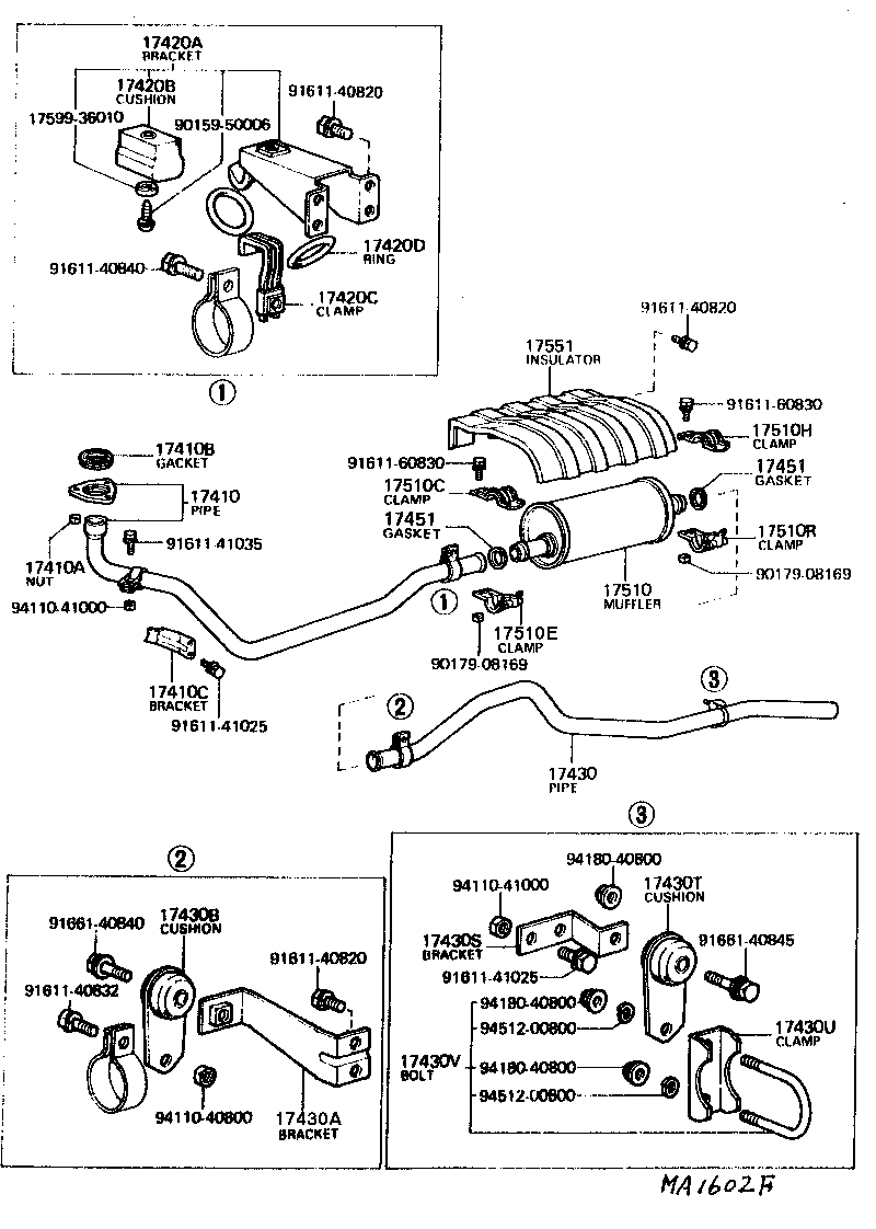 17430-61090 PIPE ASSY, EXHAUST, TAIL product image