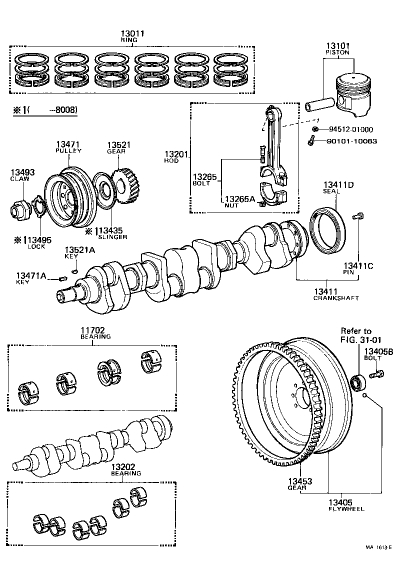 11702-77010 BEARING SET, CRANKSHAFT product image
