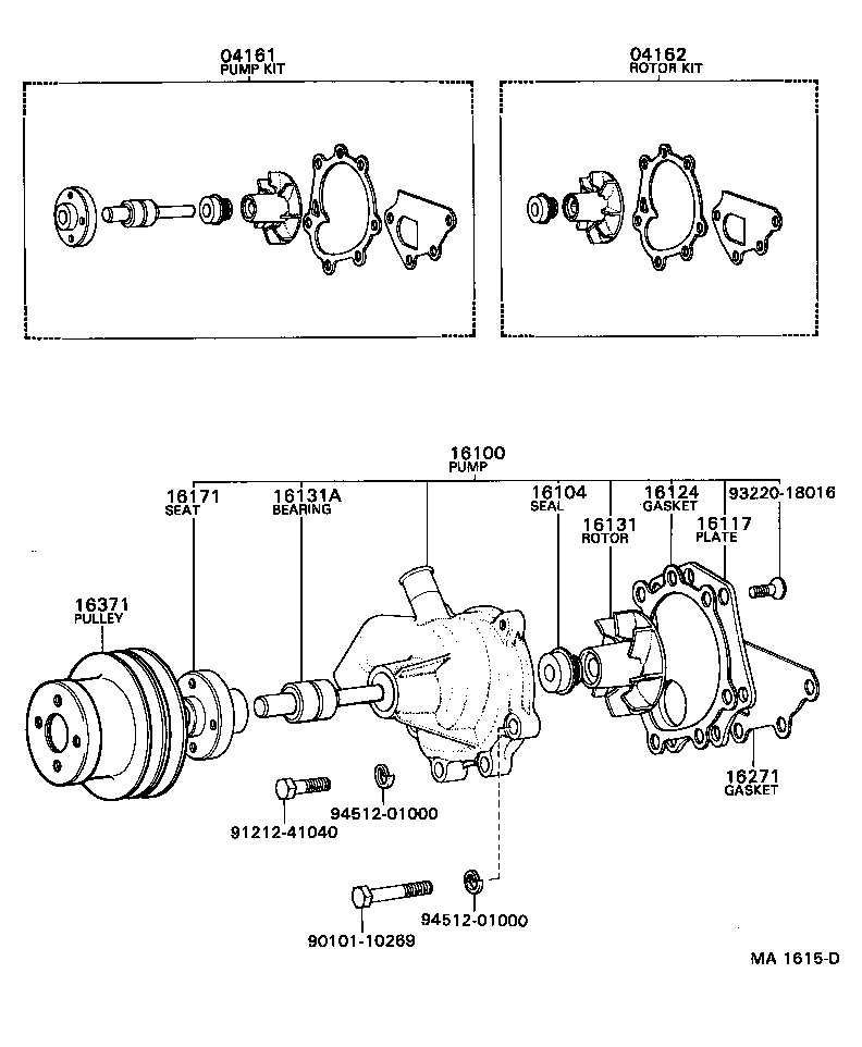 16100-76024 PUMP ASSY, ENGINE WATER product image