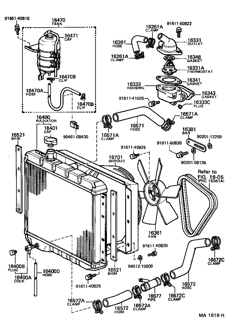 16381-76020 BAR, FAN BELT ADJUSTING product image