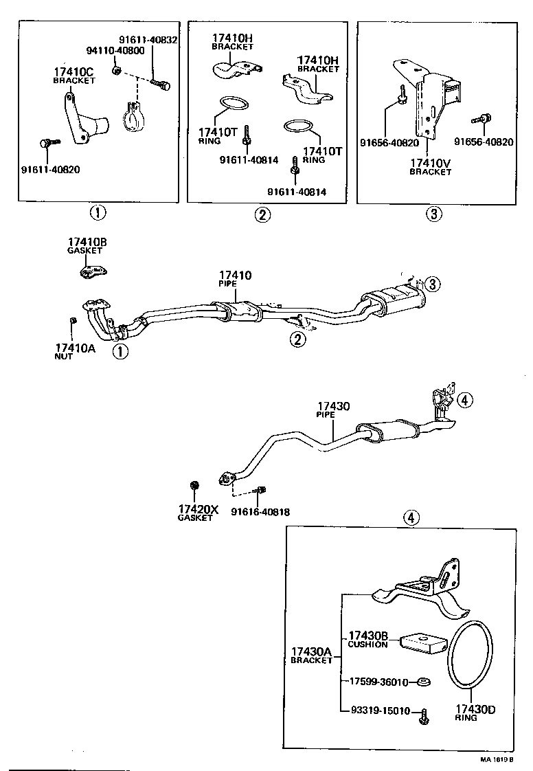 90118-10081 BOLT OR RING, EXHAUST PIPE FRONT (FOR CENTER) product image