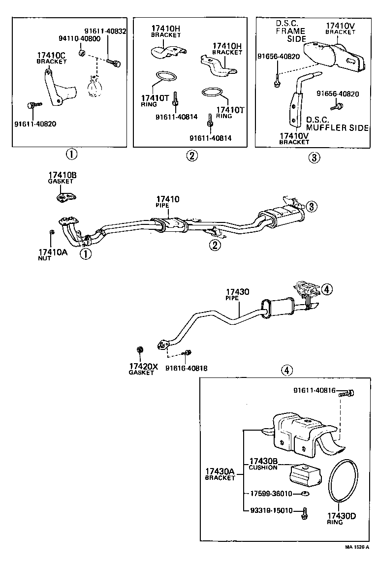 90118-10081 BOLT OR RING, EXHAUST PIPE FRONT (FOR CENTER) product image